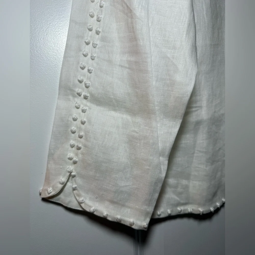 BRAND NEW J CREW white linen blouse women’s size 12 - Picture 4 of 13